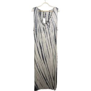 NEW Saint Tropez West Tie Dye Maxi Dress 3X Sleeveless Stretch Cowl Neck Boho